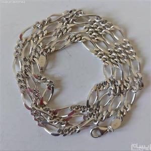 گردنبند(زنجیر )نقره عالی(مدل فیگارو) 65سانتی  به راحتی از سر رد میشه