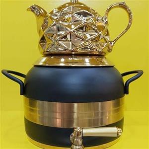 کتری قوری استیل رنگی طلایی کد 1