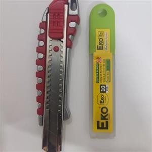 کاتر سربی سنگین به همراه 10عدد تیغ کره ای اکو محصول فروشگاه وهاب زاده