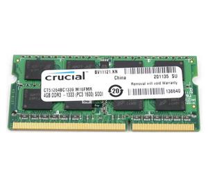 رم لپ تاپ کروشیال مدل 1333 DDR3 PC3 10600s MHz ظرفیت 4گیگابایت Crucial RAM 4GB 