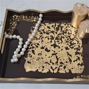 سینی پذیرایی و دکوراتیو چوب و رزین