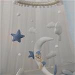 سفارش دوخت حلقه آویز روی تخت نوزاد مدل ماه و ستاره خرس نانان 