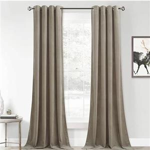 پرده آماده مخمل کالیفرنیا ترک جنس درجه یک رنگ کرم اجلاسی
