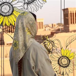 مینی اسکارف طرح آفتابگردونجنس روسری خیلی نرم و لطیف هست و مناسب هوای بهاری و گرم