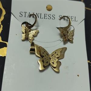 نیم ست استیل پروانه طلایی