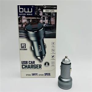 شارژر فندکی ماشین فست شارژ اصلی دارای 2 پورت pd و usb