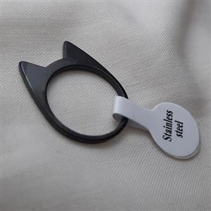 انگشتر  مدل گربه ای مشکی (استیل رنگ ثابت )سایز بندی کامل