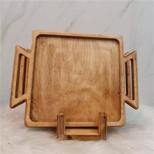 سینی سرو مربع دسته دار چوبی( مستقیم از تولیدکننده)