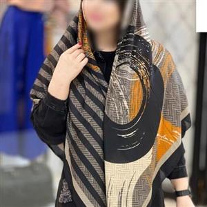 روسری نخی ژاکارد منگوله دار