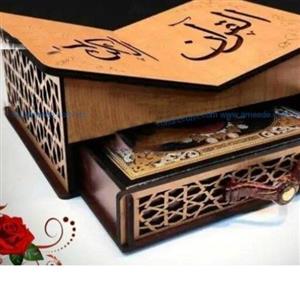 رحل هدیه قرآن و استند کشودار جای  هدیه قرآن کریم سایز 21*18