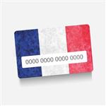 استیکر(برچسب) کارت عابر بانک-طرح پرچم فرانسه(France)-کد1-سفارشی