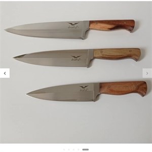 سرویس چاقو آشپزخانه استیل فولاد زنجان استاد مروتی سه سایز مختلف با کیفیت عالی