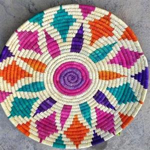 سینی حصیری رنگی طرحدارکد30