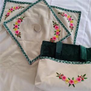 سجاده و کیف جانماز گلدوزی شده کار دست