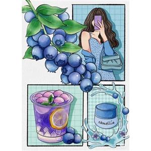 پوستر تم ساز  بلوبری برچسبی و مقاوم