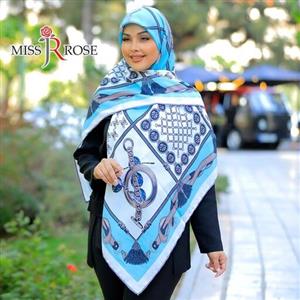 روسری نخی - بهاره - قواره 140 - دور دست دوز - ارسال رایگان - برند میس رز کد 9102