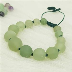 دستبند سنگ باونیت(سرپنتین)bowenite سبز  طبیعیسنگ پادزهر کد 262