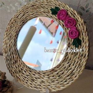 آینه حصیری گلدار قطرکل 25 پسکرایه