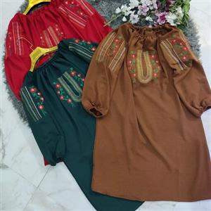 تونیک گلدوزی ابروبادی . تونیک مجلسی . تونیک بلند . مانتو گلدوزی . شومیز گلدوزی . شومیز بلند . شومیز مجلسی رادین شاپ