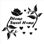 استیکر دیواری طرح Home Sweet Home - مشکی