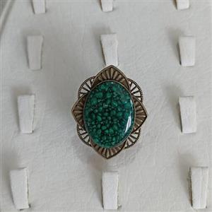 انگشتر برنزی سنگ و رزین طرح 2