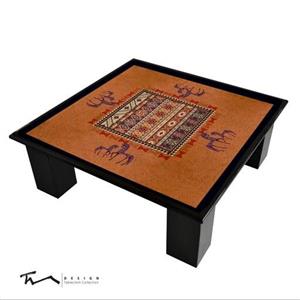 رومیزی طرح جاجیم قشقایی- 65در 65سانتیمتر - مخمل پورش - آستر مخمل-کیفیت عالی