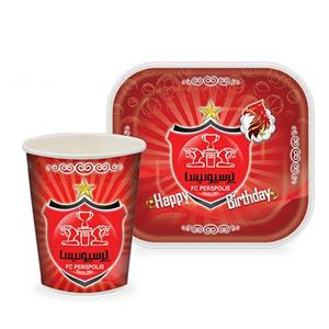 بشقاب و لیوان 12 تایی تم تولد پرسپولیس