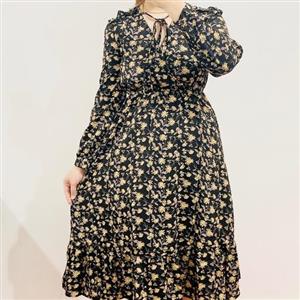 پیراهن مجلسی آستین بلند زنانه جنس حریر آستردار