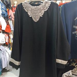 شومیز مشکی ابروبادی زنانه طرح سنتی زیبا تک رنگ مشکی