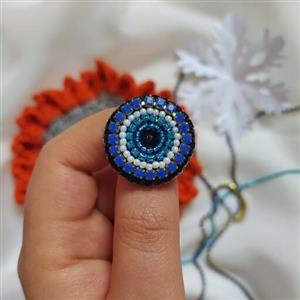 گل سینه جواهر دوزی چشم نظر کوچک