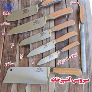 سرویس چاقوهای آشپزخانه ضدزنگ دست ساز