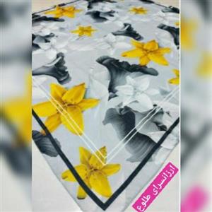 روسری نخی دور دوخت گل دار