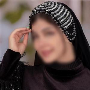 هد شال مجلسی کارشده جواهردوزی شده با آویز مروارید