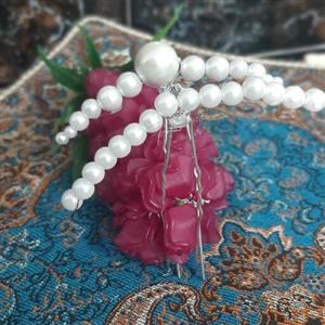 سنجاق سرگیره موریسه مرواریدی تاج ژله ای