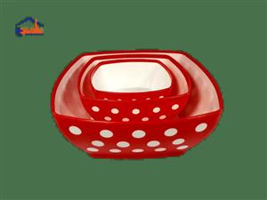 کاسه خالدار 3تیکه چهارگوش