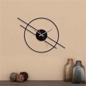 ساعت دیواری چوبی طرح مدرن برند التین مارک رنگ مشکی و سایز 40 