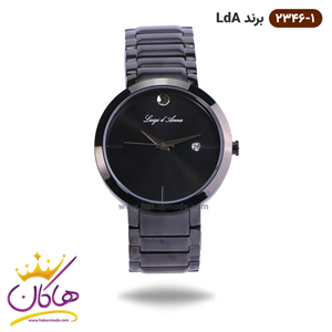 ساعت ال دی ای تمام مشکی تک نگین کد 2346/1 | لویجی د آنا LDA