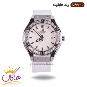 ساعت هابلوت کرنوگراف سفید دور نگین صفحه سفید | کد Hublot 460/1 L