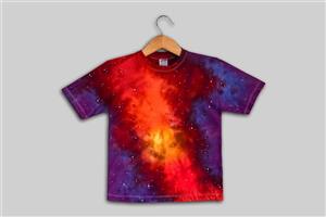 تیشرت تای دای (شیبوری) گلکسی قرمز بچگانه