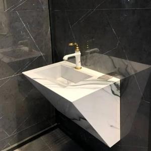 روشویی سرامیکی آرنیکرنگ سفید .مشکی تمام سرامیک پرسلان