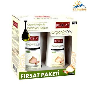 شامپو BIOBLAS مدل Organic Oils به همراه نرم کننده (400ml+300ml) 