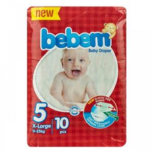 پوشک ببم مدل New سایز 5 بسته 10 عددی Bebem New Size 5 Diaper Pack of 10