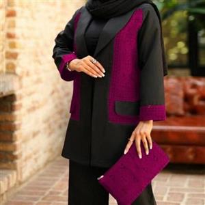 ست سه تیکه مانتو و شلوار و کیف جنس پرشیا از سایز 42 تا 48