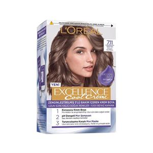 پکیج اقتصادی 3 تایی رنگ مو شماره 7.11 لورال رنگ بلوند دودی متوسط Loreal Excellen