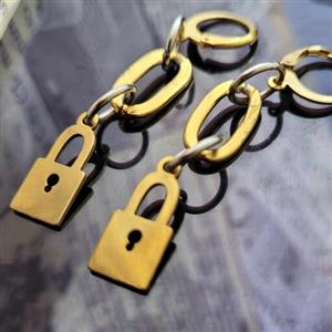گوشواره کابلی قفل  استیل ضد حساسیت  رنگ ثابت کد 449