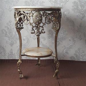 میز تلفن برنز دو طبقه بزرگ 