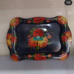 سینی فلزی گلدار