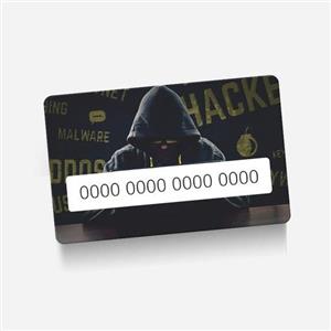 برچسب و استیکر استیکر(برچسب) کارت عابر بانک-طرح هکر(Hacker)-کد1-سفارشی 