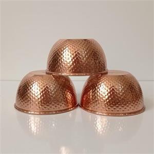 پیاله 3 عددی ماست خوری مسی سایز 3 نانو شده با کیفیت عالی