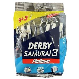 خودتراش مردانه دربی Derby مدل Samurai 3 بسته 12 عددی 